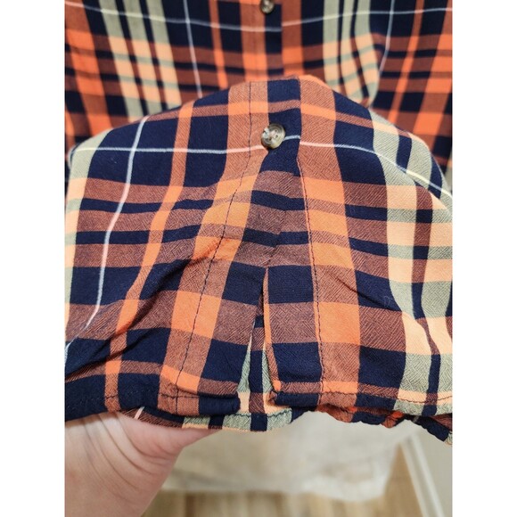 EST. 1946 WOMANS LARGE ORANGE PLAID BUTTON DOWN SHIRT PREPPY ACADEMIA SWIFTY - Picture 5 of 14